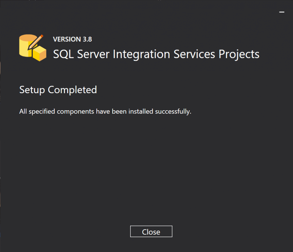 Run SQL Server integration services- Completed